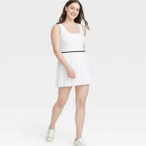 Women's XXL Pleated Active Dress - All In Motion White XXL